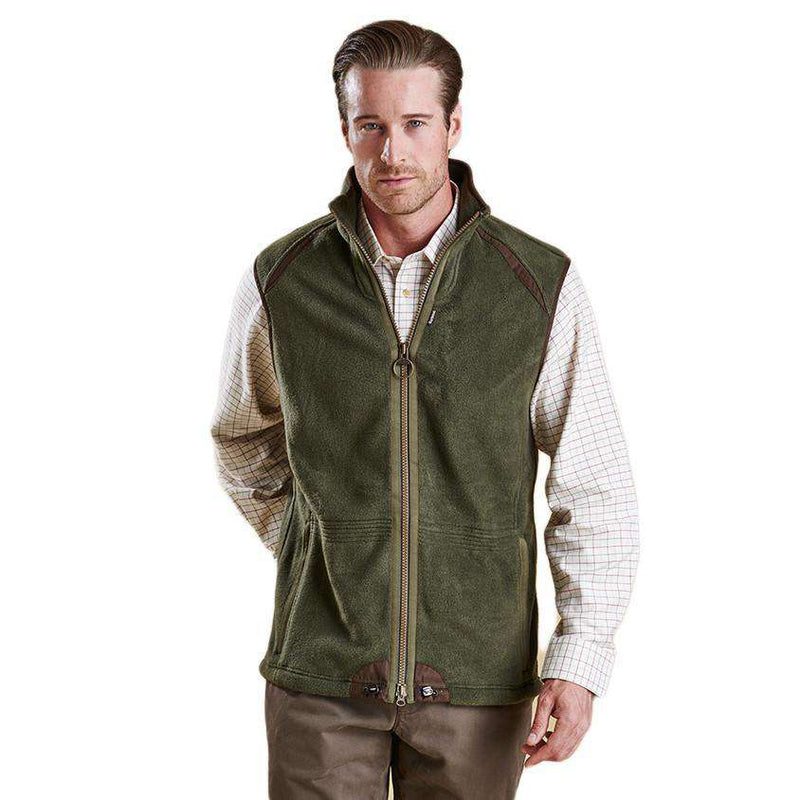 Langdale Fleece Gilet in Olive by Barbour - Country Club Prep