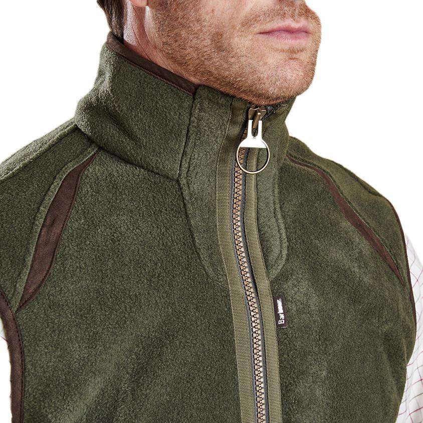 Langdale Fleece Gilet in Olive by Barbour - Country Club Prep