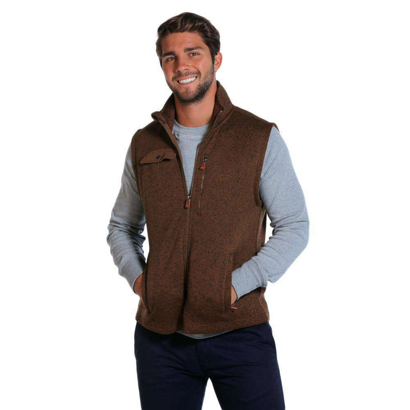 Lincoln Fleece Vest in Brown by The Normal Brand - Country Club Prep