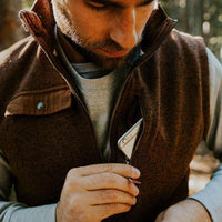 Lincoln Fleece Vest in Brown by The Normal Brand - Country Club Prep