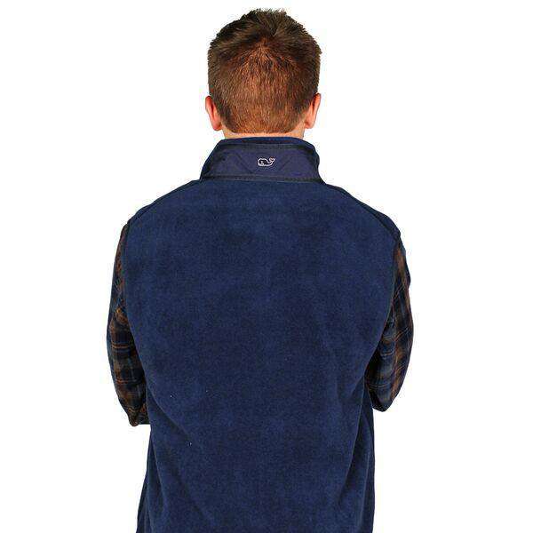 Longshanks Fleece Harbor Vest in Midnight Navy by Vineyard Vines - Country Club Prep