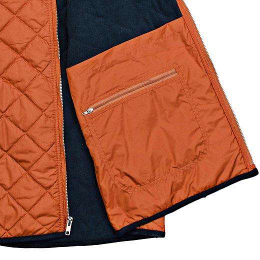 Marshall Quilted Vest in Burnt Orange by Southern Marsh - Country Club Prep