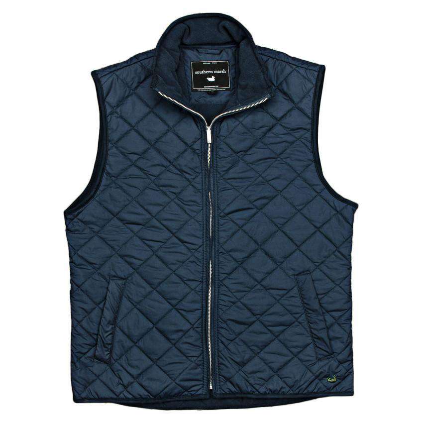 Marshall Quilted Vest in Navy by Southern Marsh - Country Club Prep