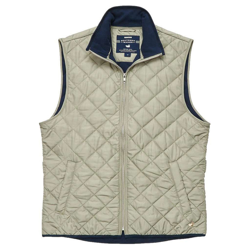 Marshall Quilted Vest in Sandstone by Southern Marsh - Country Club Prep