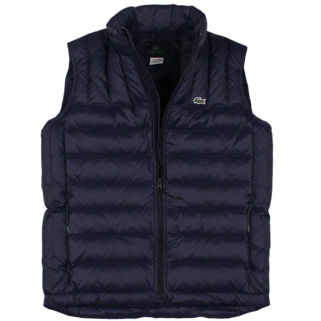 Quilted Down Vest in Navy by Lacoste - Country Club Prep