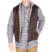 Reversible Sherpa Vest in Brown & Khaki by Madison Creek Outfitters - Country Club Prep