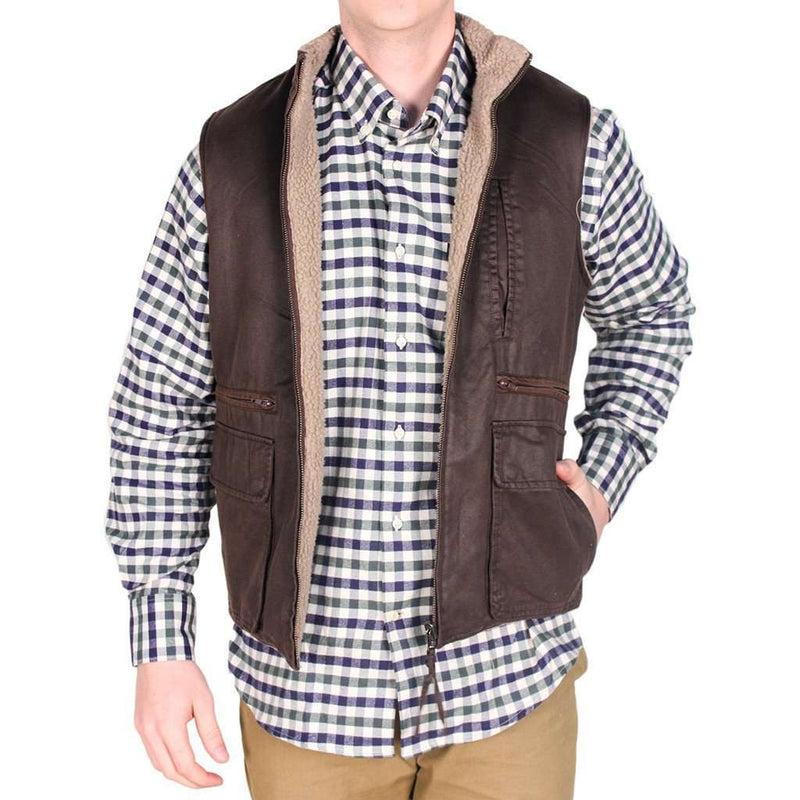 Madison Creek Outfitters Reversible Sherpa Vest in Brown & Khaki ...