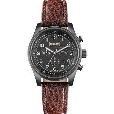 Men's Byker Chronograph Watch in Brown Leather by Barbour - Country Club Prep