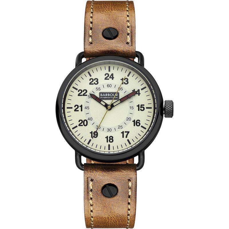 Men's Fowler Watch in Brown Leather by Barbour - Country Club Prep