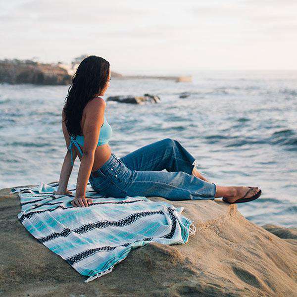 Mint Baja Towel by Sand Cloud - Country Club Prep