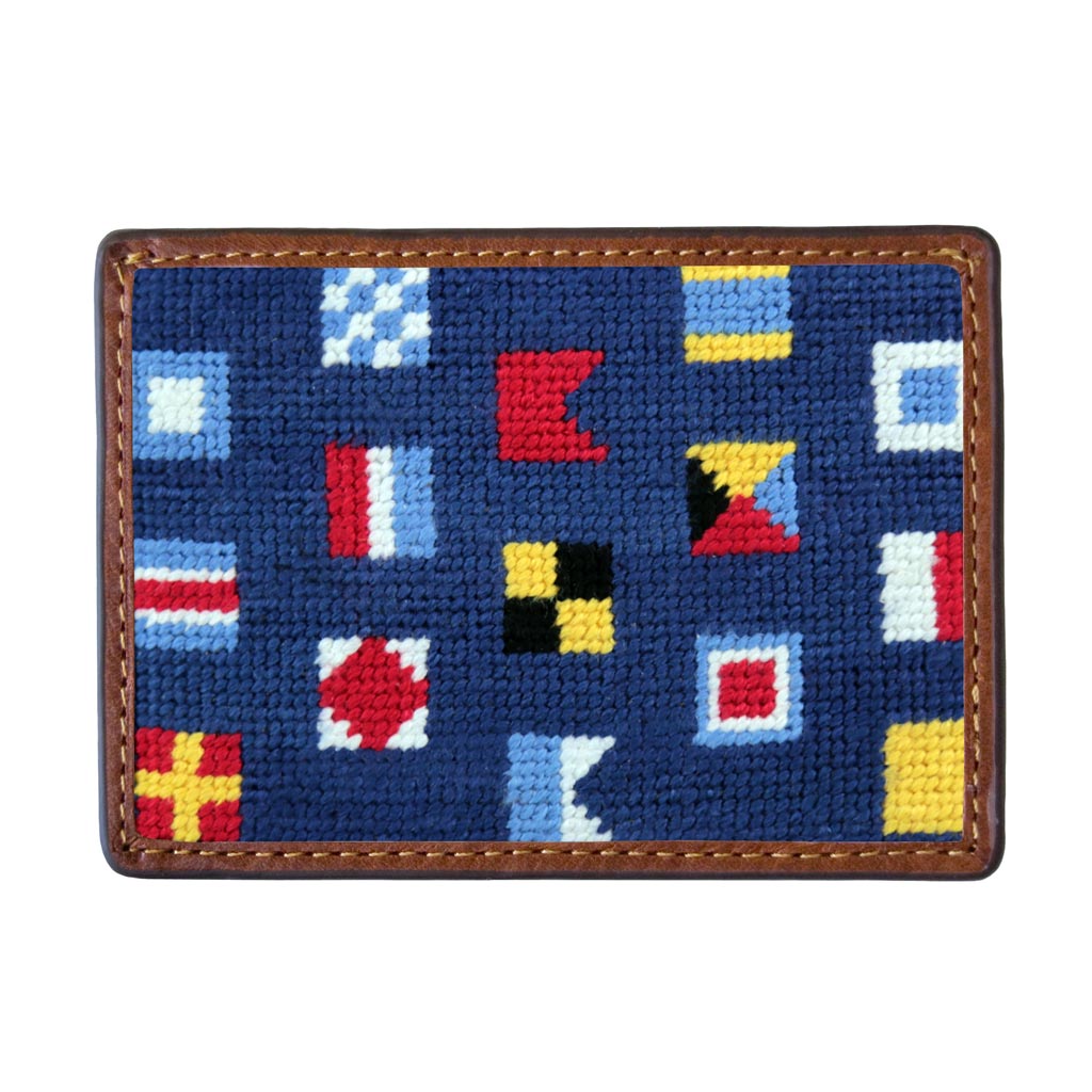 Mixed Signals Needlepoint Credit Card Wallet by Smathers & Branson - Country Club Prep