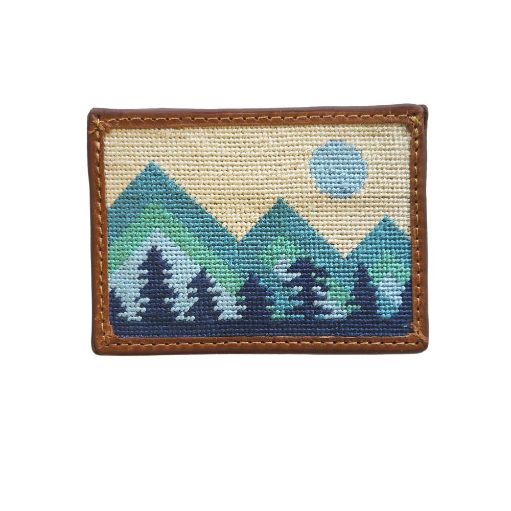 Mod Mountain Needlepoint Credit Card Wallet by Smathers & Branson - Country Club Prep