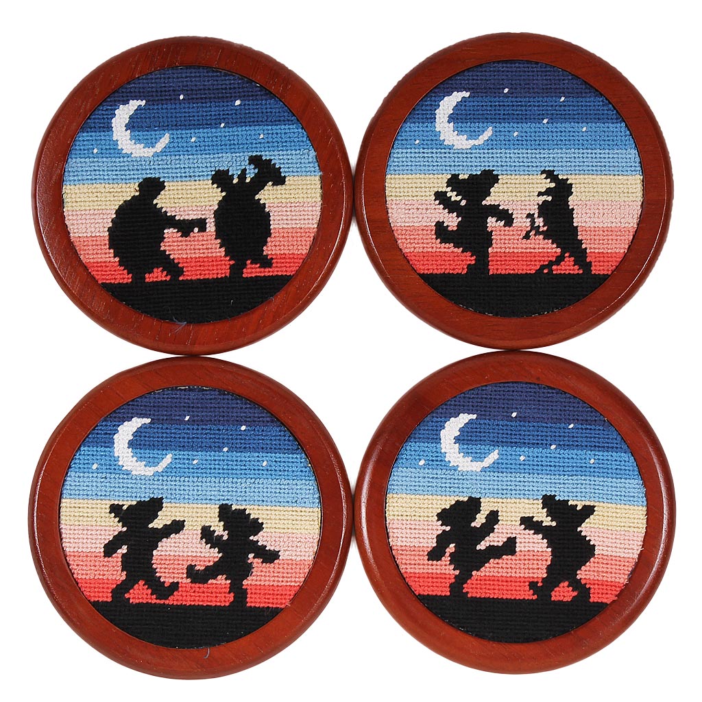 Grateful Dead Moondance Needlepoint Coasters by Smathers & Branson - Country Club Prep