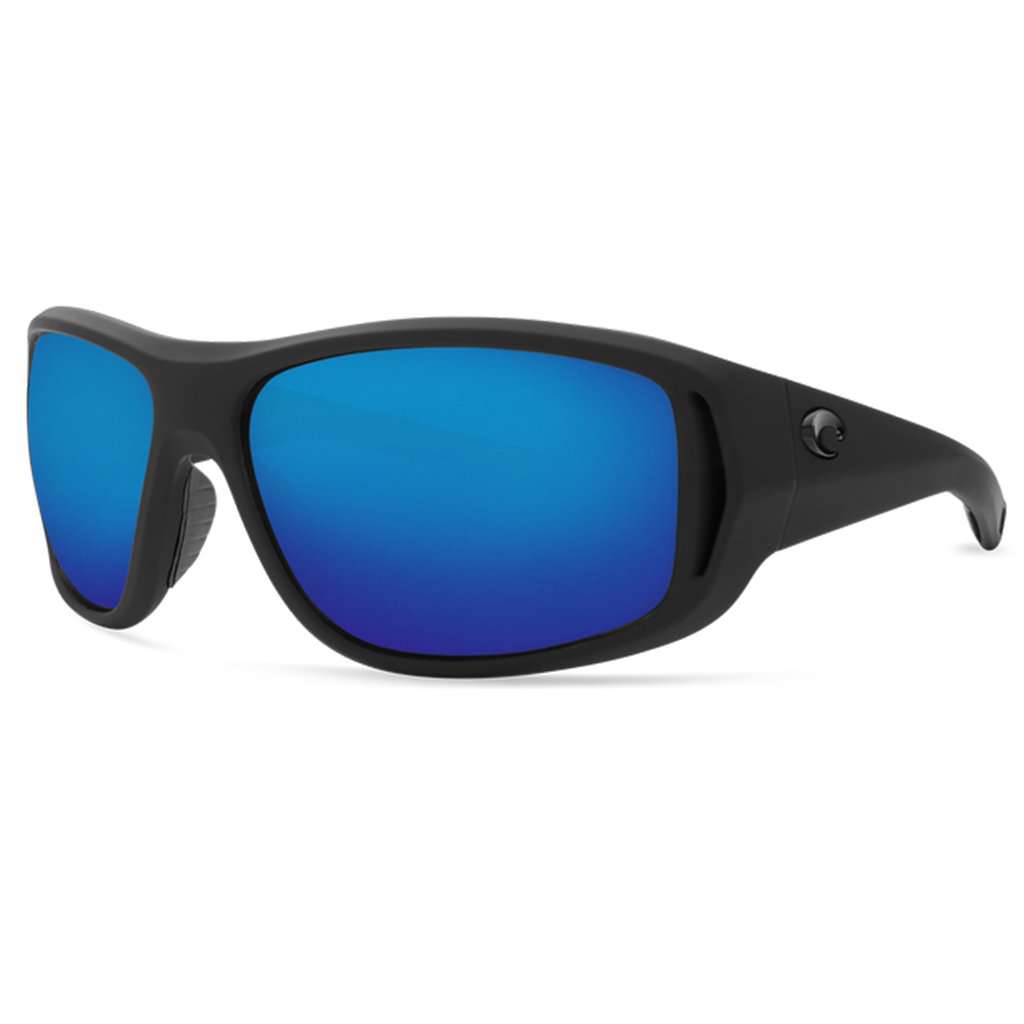 Montauk Sunglasses in Matte Black Ultra with Blue Mirror Polarized Glass Lenses by Costa del Mar - Country Club Prep