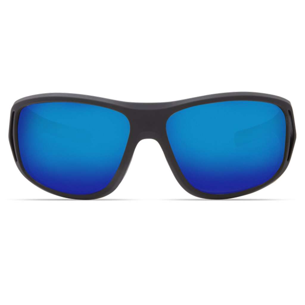 Montauk Sunglasses in Matte Black Ultra with Blue Mirror Polarized Glass Lenses by Costa del Mar - Country Club Prep
