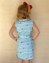 Girl's Ali Scott Dress in Turquoise Sailboat by Kayce Hughes - Country Club Prep