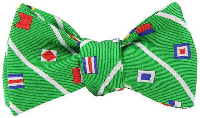 Nautical Signal Flag Bow Tie in Kelly Green by Anchored Style - Country Club Prep