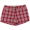 Women's Shorts in White and Maroon Madras by Olde School Brand - Country Club Prep