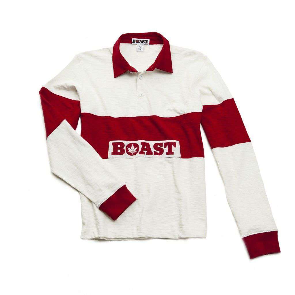 Icon Rugby in White with Red Stripes by Boast - Country Club Prep