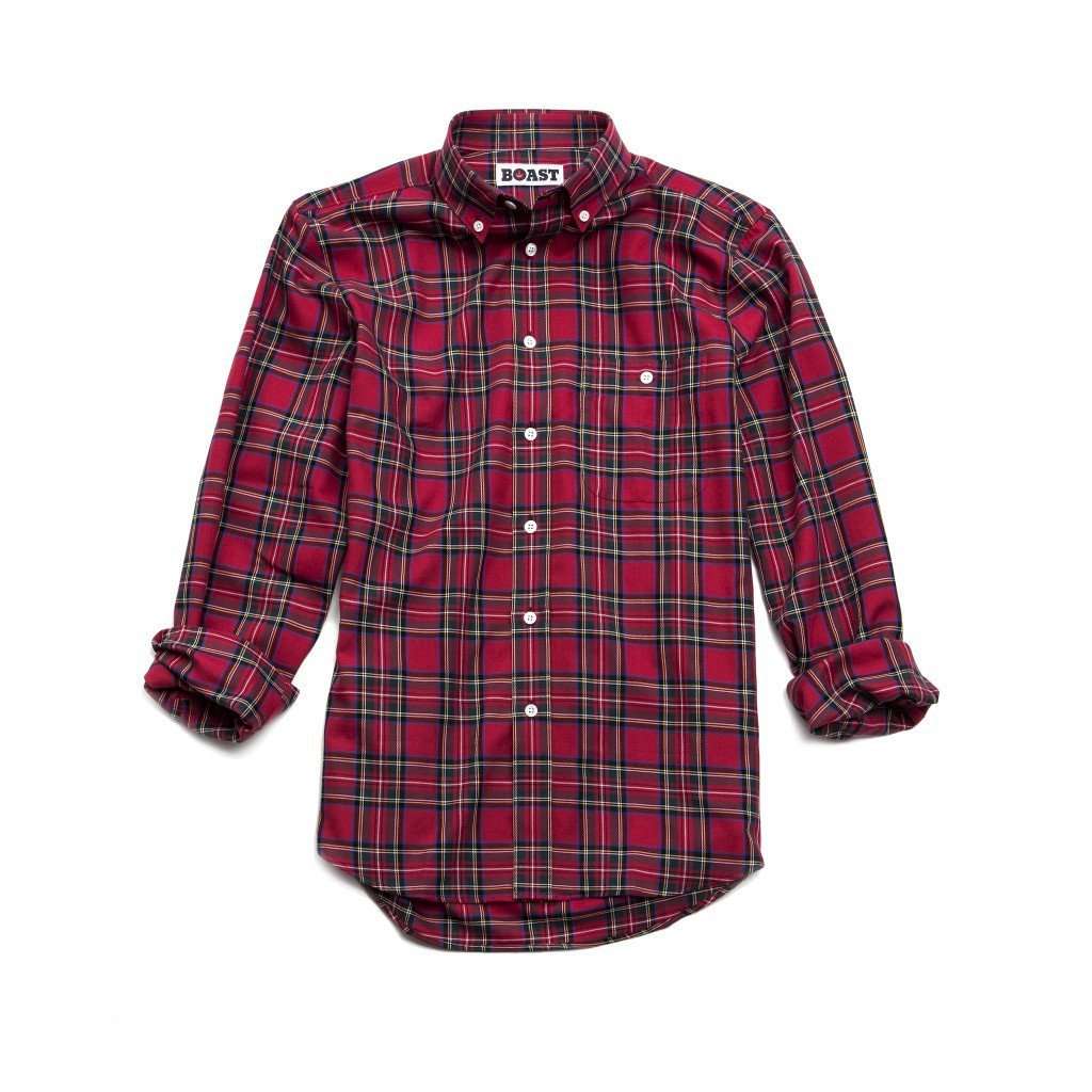 Plaid Button Down Shirt in Traditional Red by Boast - Country Club Prep