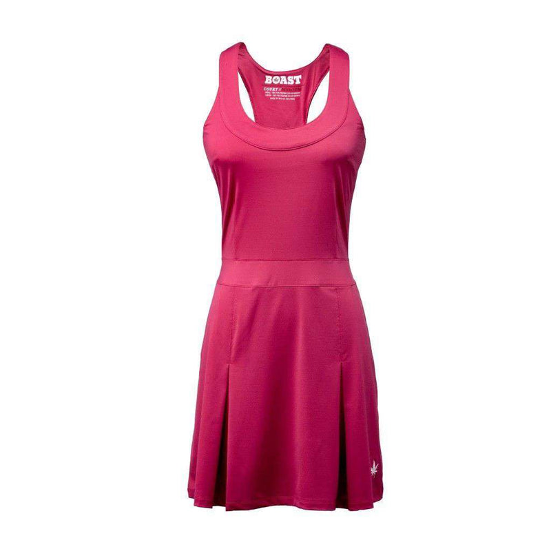 Pleated Scoop Neck Court Dress in Fuchsia by Boast - Country Club Prep