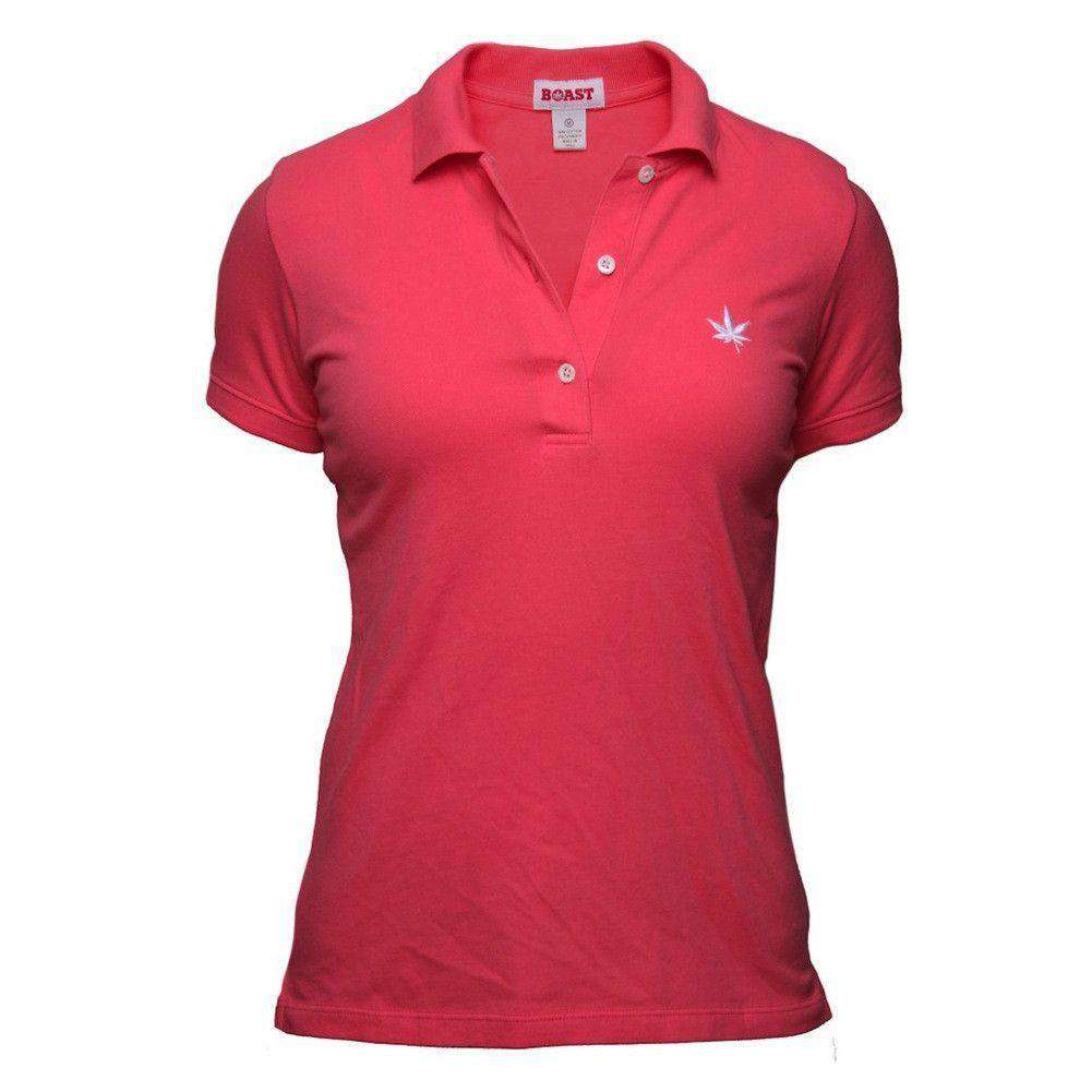 Women's Solid Pique Polo in Sugar Coral by Boast - Country Club Prep