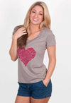 Heartbreaker V-Neck Tee in Grey by Rowdy Gentleman - Country Club Prep