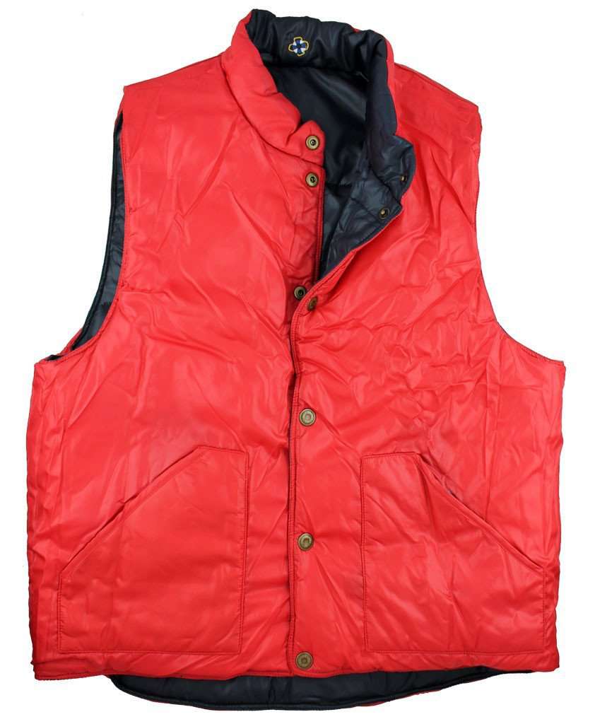 Reversible Vest in Navy and Red by Castaway Clothing - Country Club Prep