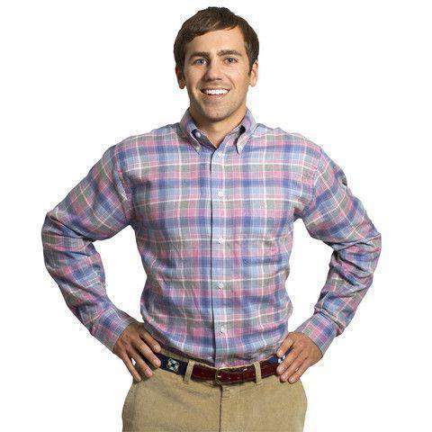 Chase Long Sleeve Shirt in Harvest Plaid Dusk by Castaway Clothing - Country Club Prep