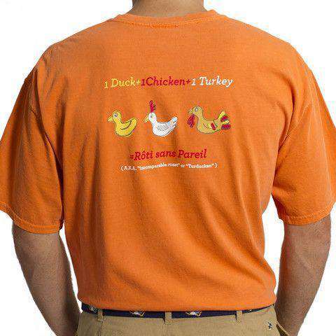 Beach T-Shirt in Burnt Orange with Rubber Turducken by Castaway Clothing - Country Club Prep