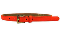 Leather Skinny Belt in Neon Orange by Eliza B - Country Club Prep