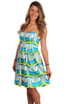 Poolside Strapless Dress in Multicolor by Elizabeth McKay - Country Club Prep