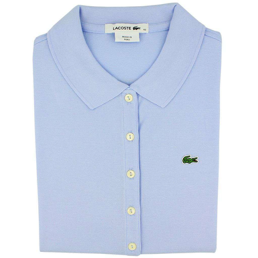Women's Short Sleeve Classic 5-Button Pique Polo in Lavender by Lacoste - Country Club Prep