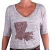 Southern State of Mind Louisiana Tee in Grey by Geneologie - Country Club Prep