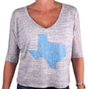 Southern State of Mind Texas Tee in Grey by Geneologie - Country Club Prep