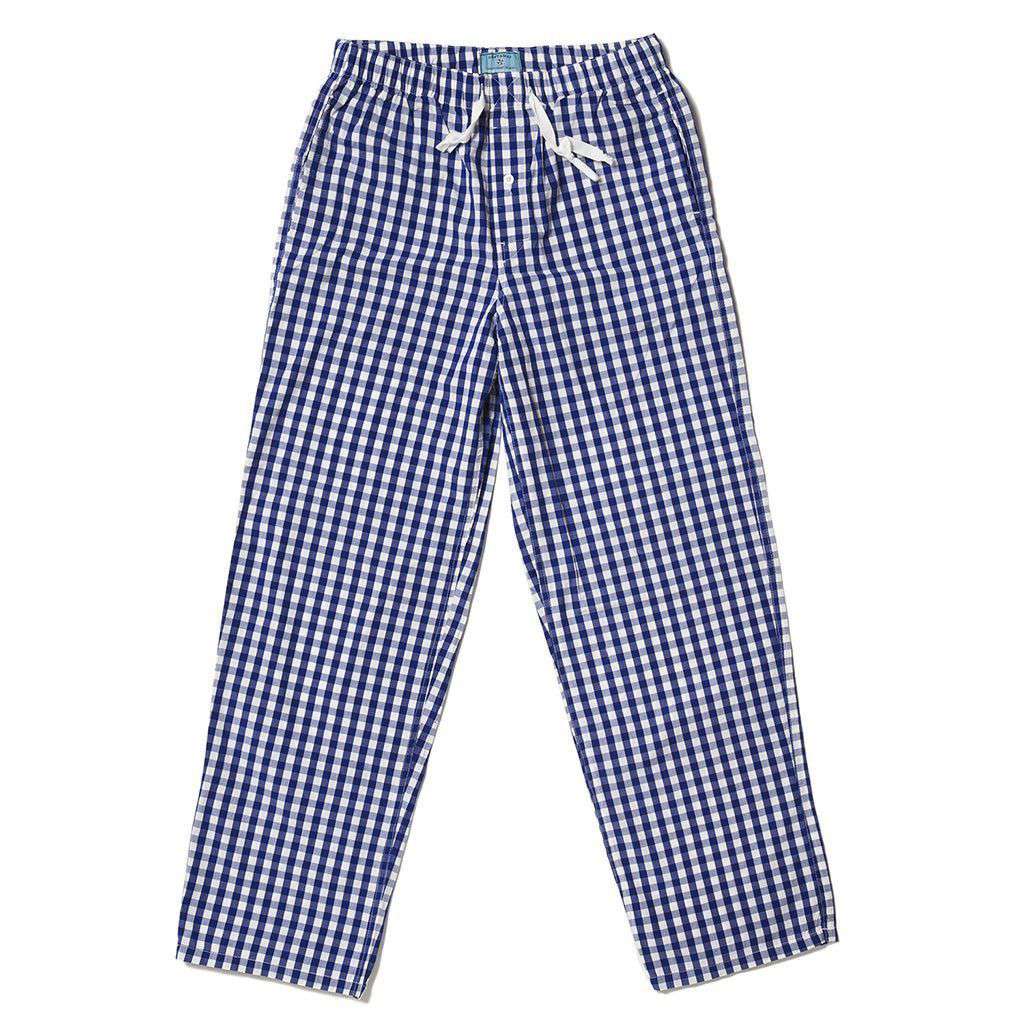 Sleeper Pants in Royal Blue Gingham by Castaway Clothing - Country Club Prep