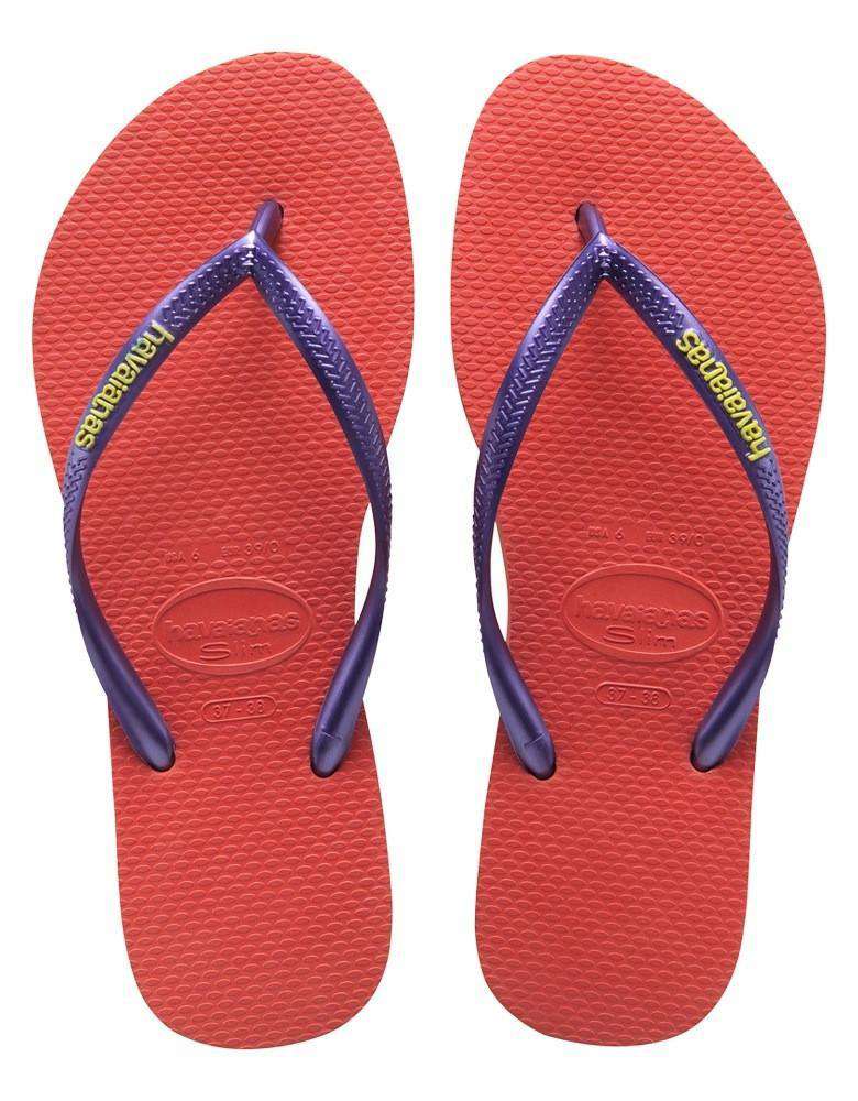 Havaianas Red Flip Flops with Dark Blue Straps Havaianas Top Nautical Flip Flops | Havaianas Taiwan Official main image 2