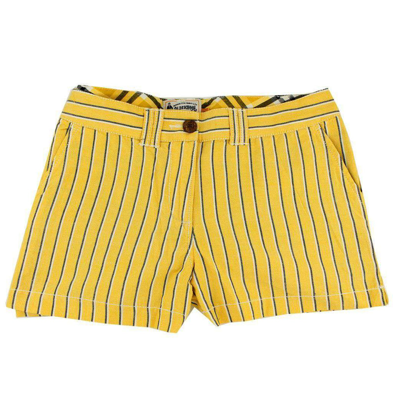 Olde School Brand Women's Shorts in Black and Gold Oxford Stripe ...