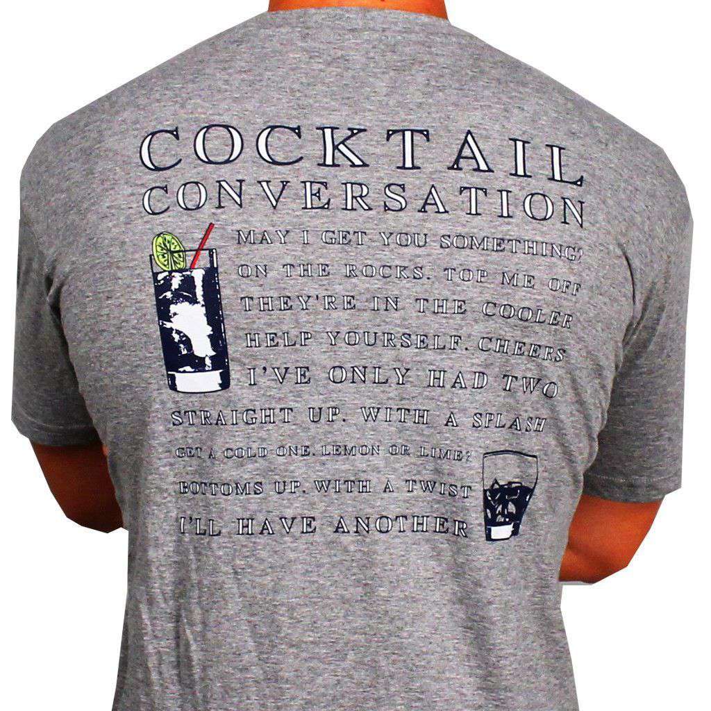 Cocktail Conversation Tee in Grey by Southern Proper - Country Club Prep