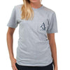 Nautical Flag Pocket Tee Shirt in Grey by Anchored Style - Country Club Prep