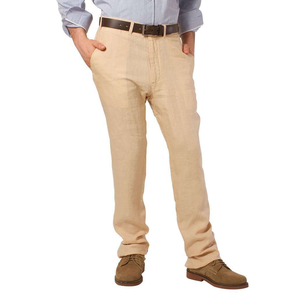 Lighthouse Linen Pants in Natural (30" inseam) by Castaway Clothing - Country Club Prep