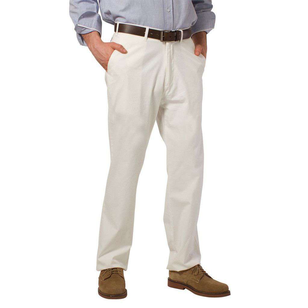 Harbor Pants Plain Memorial White (30 inseam) by Castaway Clothing - Country Club Prep