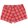 Women's Shorts in White and Crimson Madras by Olde School Brand - Country Club Prep