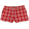 Women's Shorts in White and Crimson Madras by Olde School Brand - Country Club Prep