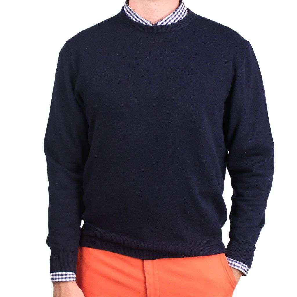 Yacht Club Cashmere Crew Neck Sweater in Navy by Country Club Prep - Country Club Prep