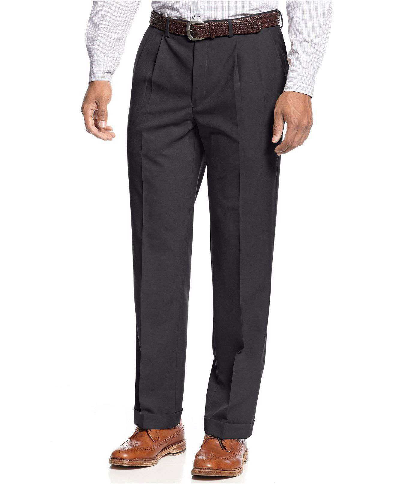 Pleated Dress Trousers in Charcoal by Ralph Lauren - Country Club Prep
