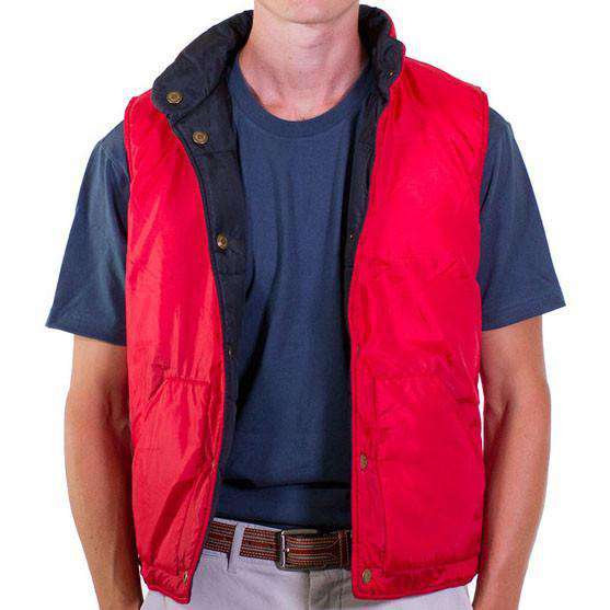 Reversible Vest in Navy and Red by Castaway Clothing - Country Club Prep