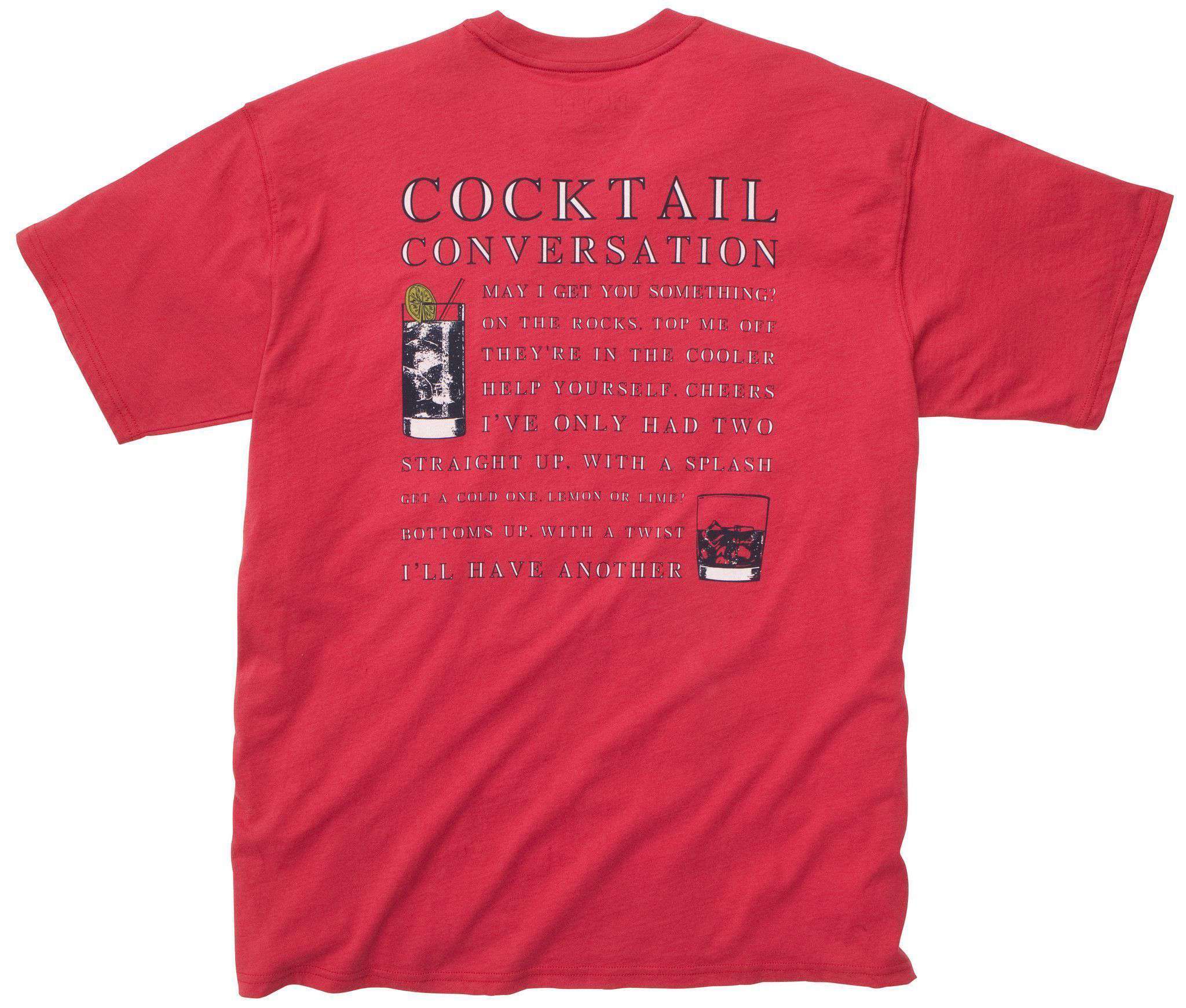 Cocktail Conversation Tee in Red by Southern Proper - Country Club Prep
