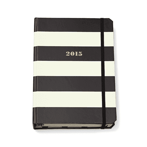 17 Month Large Agenda in Black Stripes by Kate Spade New York - Country Club Prep
