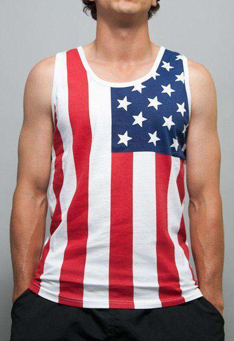 American Flag Tank Top in Red, White and Blue by Rowdy Gentleman - Country Club Prep